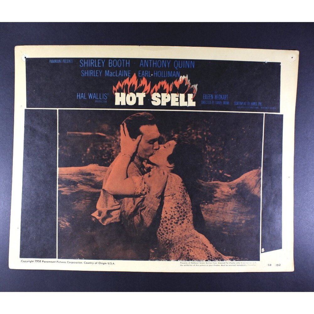 1958 HOT SPELL Lobby card 11x14" Shirley Booth / Anthony Quinn, original vintage